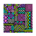 Neon Native Aztec Pattern Print Silk Bandana