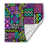 Neon Native Aztec Pattern Print Silk Bandana