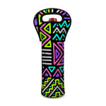 Neon Native Aztec Pattern Print Single Neoprene Wine Tote