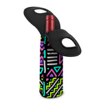 Neon Native Aztec Pattern Print Single Neoprene Wine Tote