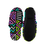 Neon Native Aztec Pattern Print Slippers