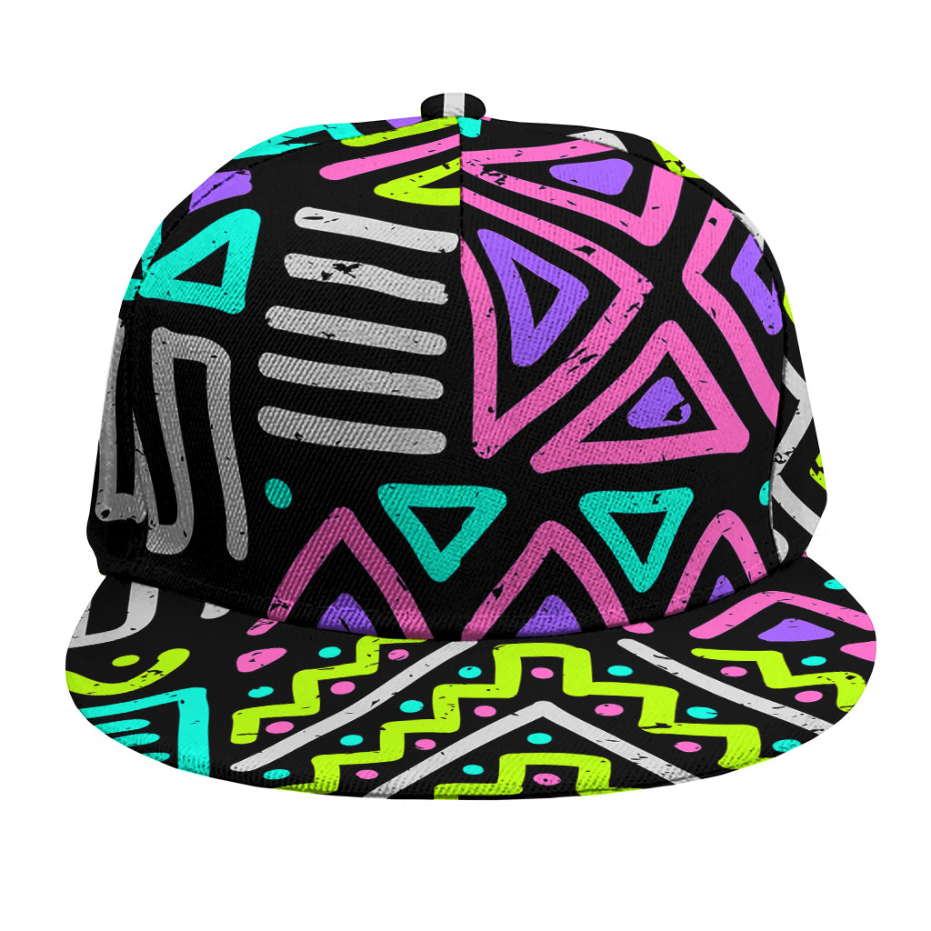 Neon Native Aztec Pattern Print Snapback Cap