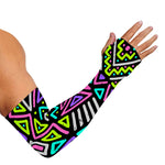 Neon Native Aztec Pattern Print Sun Protection Arm Sleeves