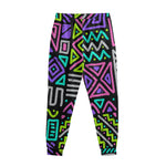 Neon Native Aztec Pattern Print Sweatpants