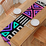 Neon Native Aztec Pattern Print Table Runner