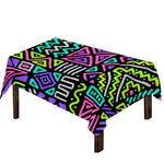 Neon Native Aztec Pattern Print Tablecloth