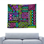 Neon Native Aztec Pattern Print Tapestry