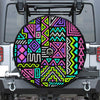 Neon Native Aztec Pattern Print Tire Cover With Camera Hole