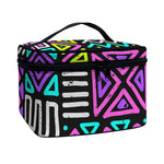 Neon Native Aztec Pattern Print Travel Makeup Bag