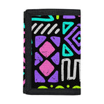 Neon Native Aztec Pattern Print Trifold Wallet