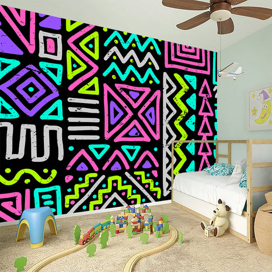 Neon Native Aztec Pattern Print Wall Sticker