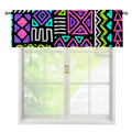 Neon Native Aztec Pattern Print Window Valance