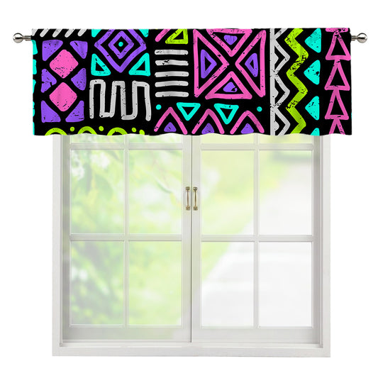 Neon Native Aztec Pattern Print Window Valance