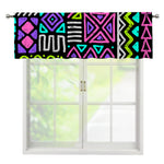 Neon Native Aztec Pattern Print Window Valance