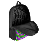 Neon Psychedelic Optical Illusion 17 Inch Backpack
