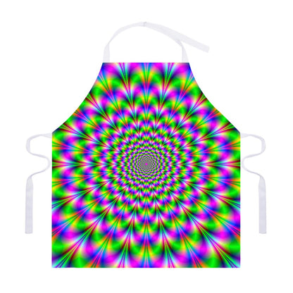 Neon Psychedelic Optical Illusion Adjustable Apron