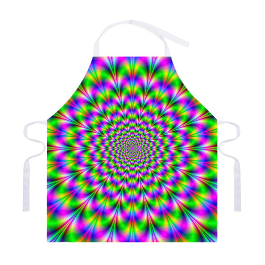 Neon Psychedelic Optical Illusion Adjustable Apron