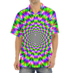 Neon Psychedelic Optical Illusion Aloha Shirt