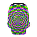 Neon Psychedelic Optical Illusion Baby Seat Cover