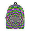 Neon Psychedelic Optical Illusion School Backpack
