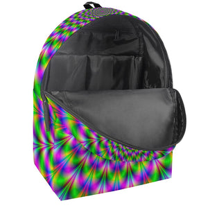 Neon Psychedelic Optical Illusion Backpack