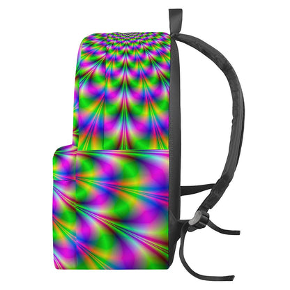 Neon Psychedelic Optical Illusion Backpack