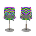 Neon Psychedelic Optical Illusion Bar Stool Covers