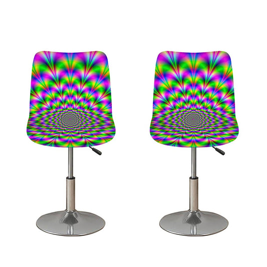 Neon Psychedelic Optical Illusion Bar Stool Covers