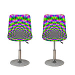 Neon Psychedelic Optical Illusion Bar Stool Covers