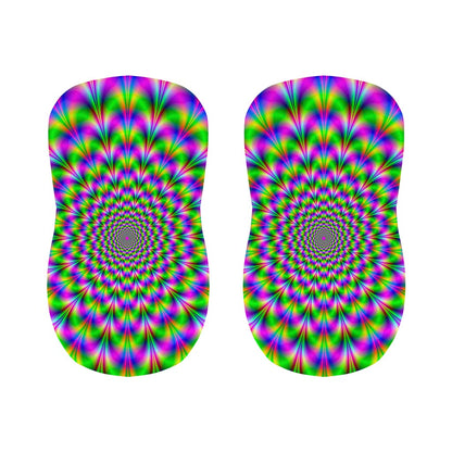 Neon Psychedelic Optical Illusion Bar Stool Covers