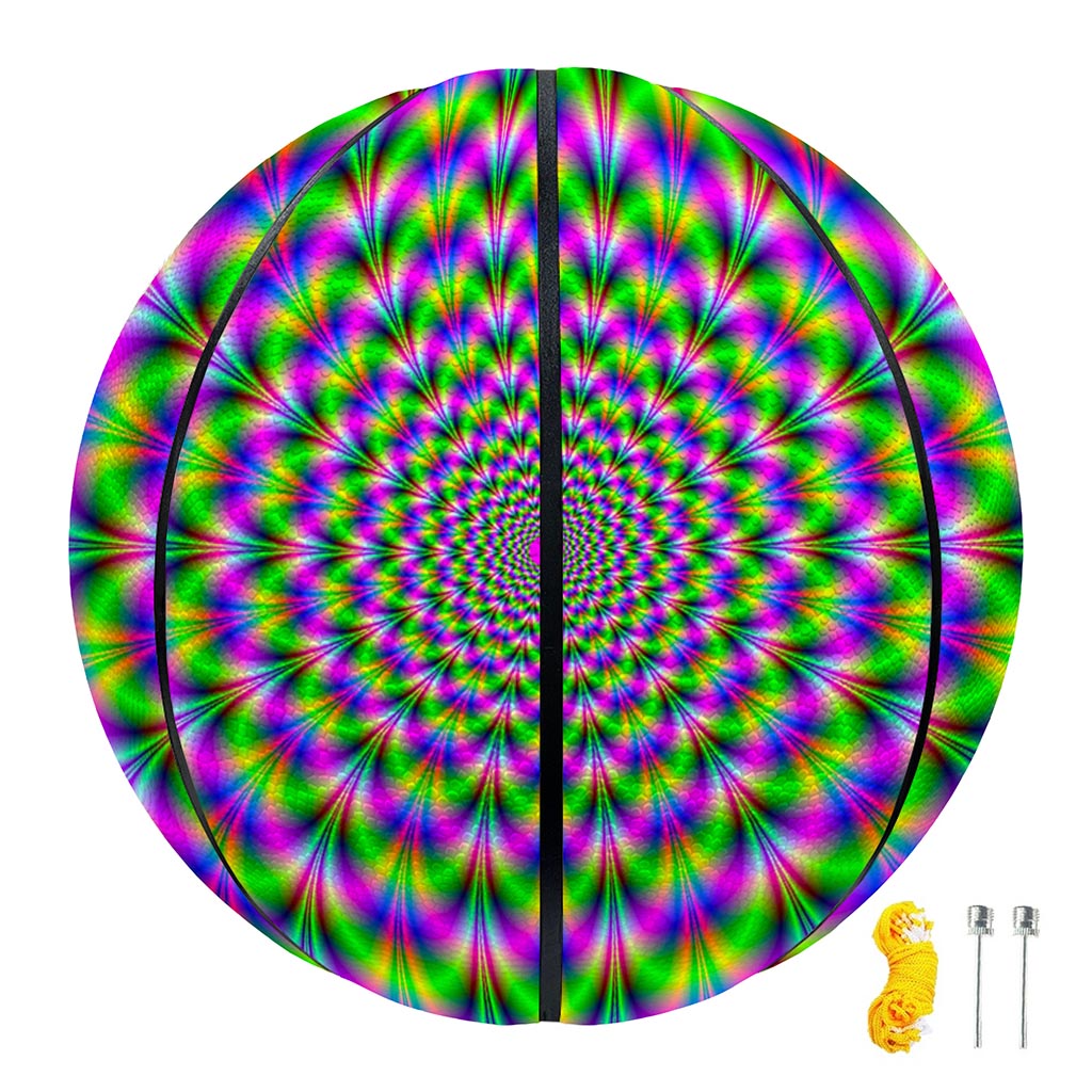 Neon Psychedelic Optical Illusion Basketball