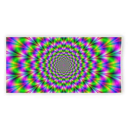 Neon Psychedelic Optical Illusion Beach Towel
