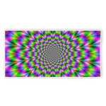 Neon Psychedelic Optical Illusion Beach Towel