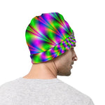 Neon Psychedelic Optical Illusion Beanie