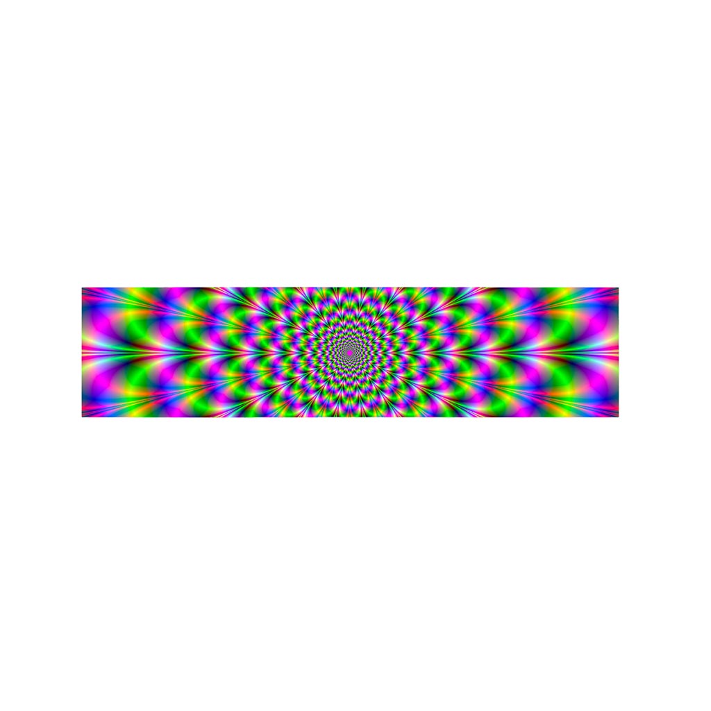 Neon Psychedelic Optical Illusion Bed Runner