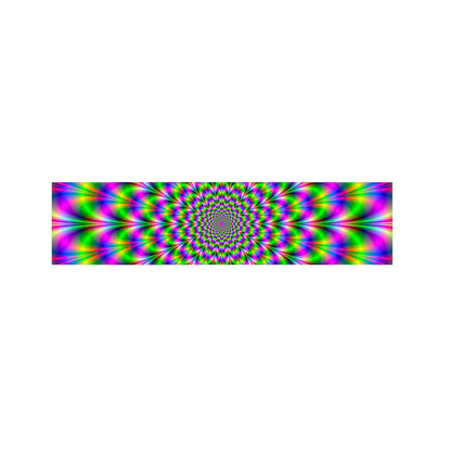 Neon Psychedelic Optical Illusion Bed Runner