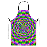 Neon Psychedelic Optical Illusion Bib Apron With Pocket