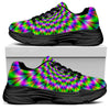 Neon Psychedelic Optical Illusion Black Chunky Shoes