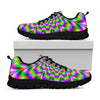 Neon Psychedelic Optical Illusion Black Running Shoes