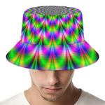 Neon Psychedelic Optical Illusion Bucket Hat