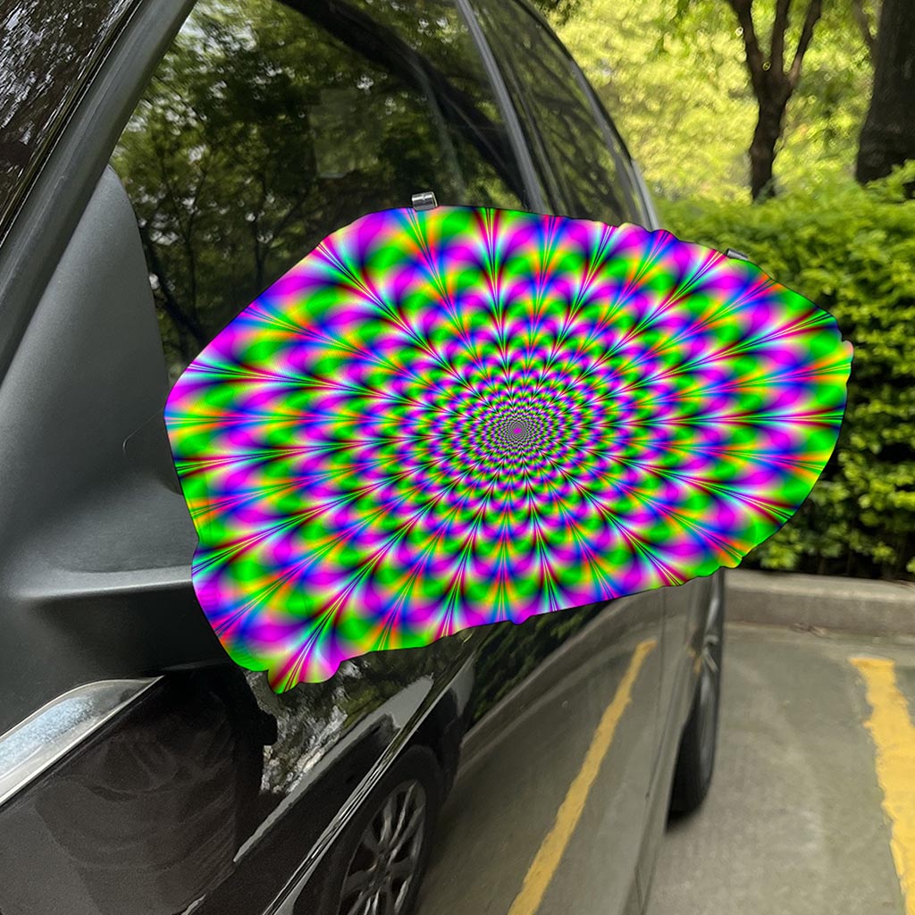 Neon Psychedelic Optical Illusion Car Side Mirror Covers