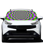 Neon Psychedelic Optical Illusion Car Windshield Snow Cover