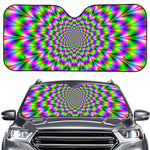 Neon Psychedelic Optical Illusion Car Windshield Sun Shade