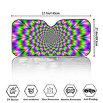 Neon Psychedelic Optical Illusion Car Windshield Sun Shade