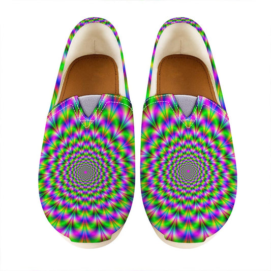 Neon Psychedelic Optical Illusion Casual Shoes