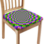 Neon Psychedelic Optical Illusion Chair Cushion Cover