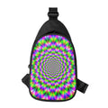 Neon Psychedelic Optical Illusion Sling Bag