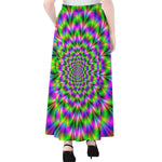 Neon Psychedelic Optical Illusion Chiffon Maxi Skirt