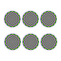 Neon Psychedelic Optical Illusion Coaster Set