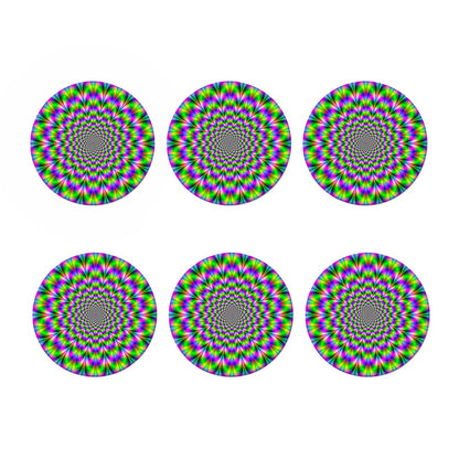 Neon Psychedelic Optical Illusion Coaster Set